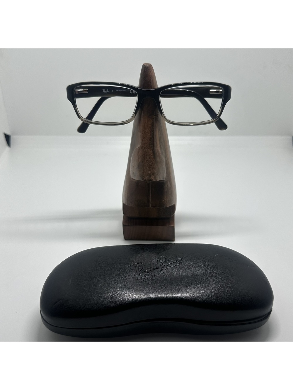Ray-Ban Rectangular Black and Clear Prescription Glasses Frames with Case